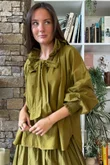 Larc Poet Blouse Mucky Olive 